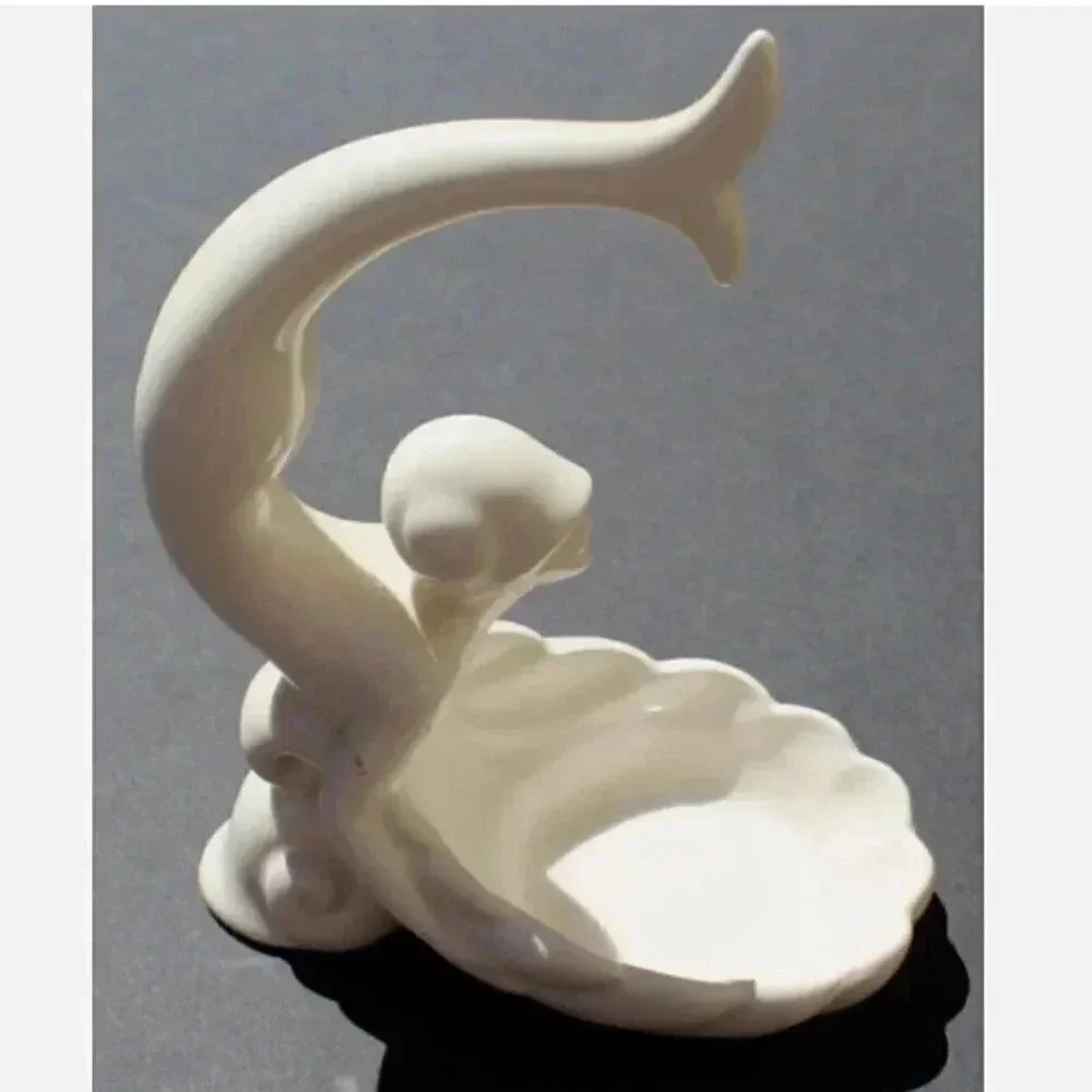 Vtg White Fitz and Floyd Arto Deco Flapper Girl Trinket Soap Dish  Stamped Japan